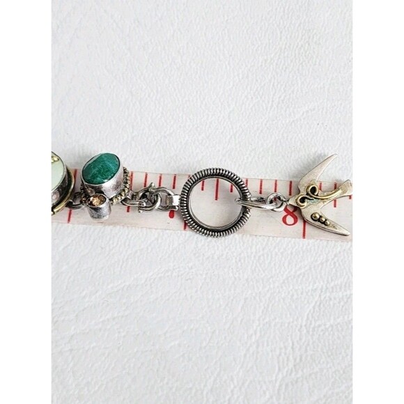 Sterling Silver Mars & Valentine Bee Birds Multi Stone Rare Retired Bracelet - Picture 12 of 13